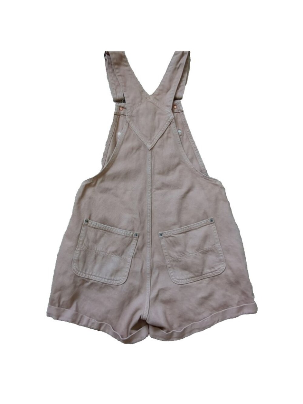 Old Navy Overalls Womens Size Small Mauve  Denim Bib Cotton Hippie Cuffed -lp - Picture 3 of 12